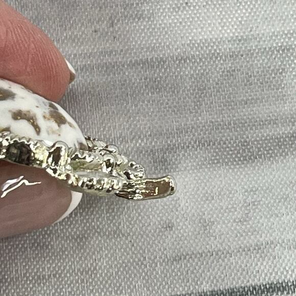 Vintage Gerrys Turtle Art Glass Cabochon Brooch Pin Marble Brown Gold 2.25" - Picture 11 of 16